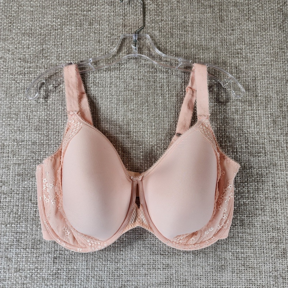 Elomi Charley Underwire Spacer Bra 4383BAK Womens 38J Pale Pink UW Lace Trim